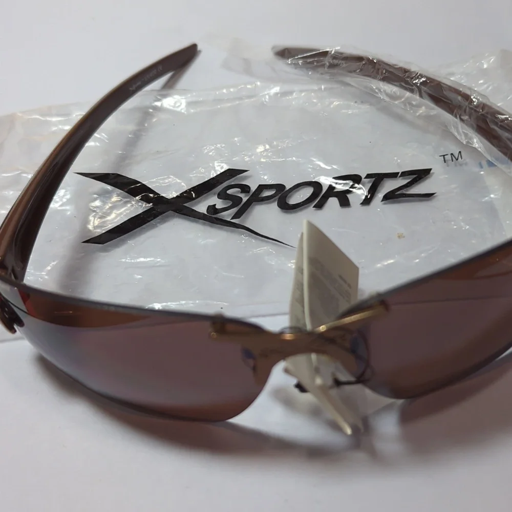 Xsportz™ Comfortable Wrap-around Rimless Sunglasses Brown NWT